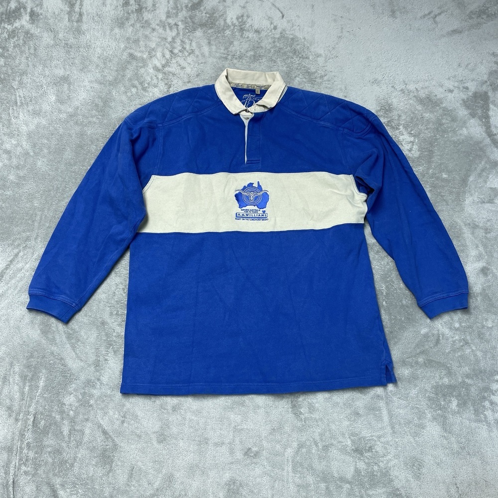 R.M. Williams Men's XL Rugby Shirt Blue Cotton H0849